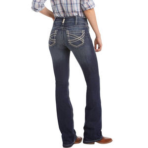 Ariat REAL Mid Rise Boot Cut Jeans Entwined Festival Sz 32S (32x31) Stretch